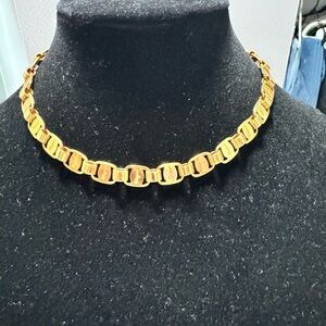 Salvatore Ferragamo Gold Link Choker Necklace